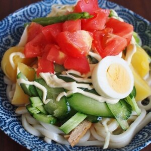 野菜たっぷりサラダうどん♪